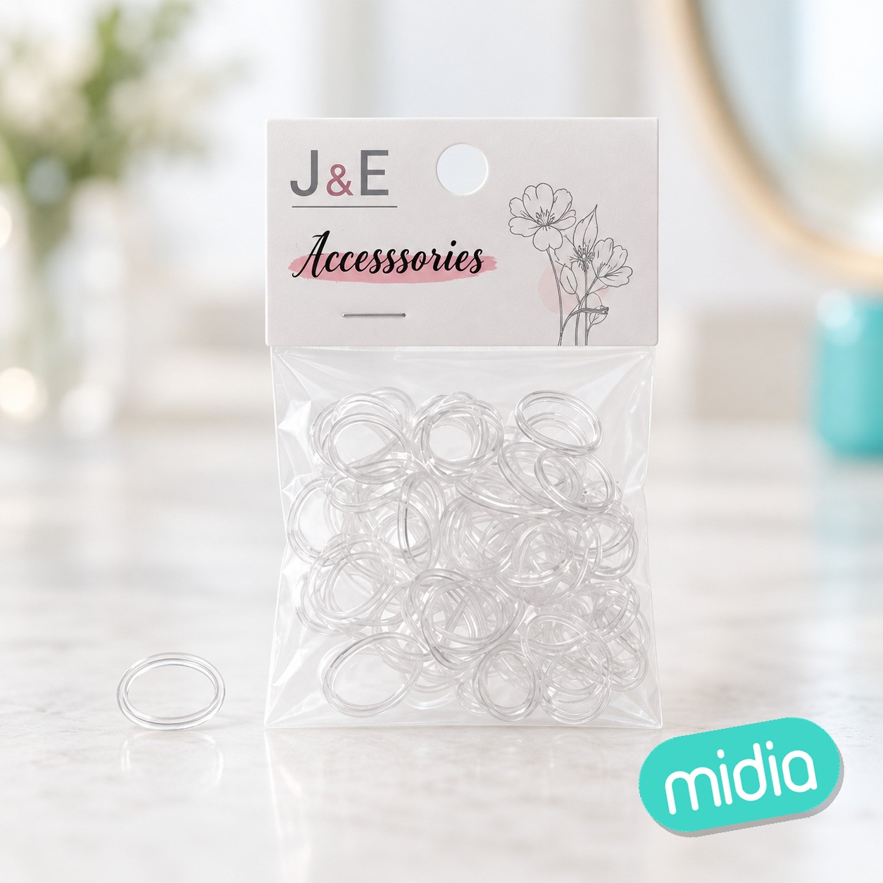 1.5cm goma altamente elastica ±100pcs transp.
