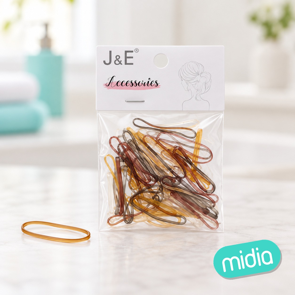 3.5~4cm goma altamente elastica ±60pcs marrones
