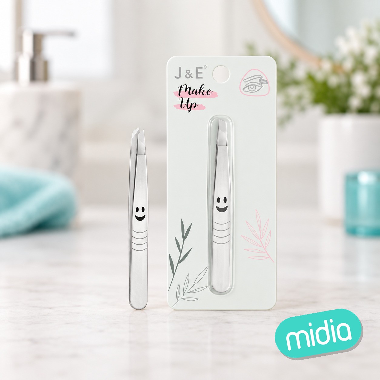 9*96mm pinzas de cejas color plata