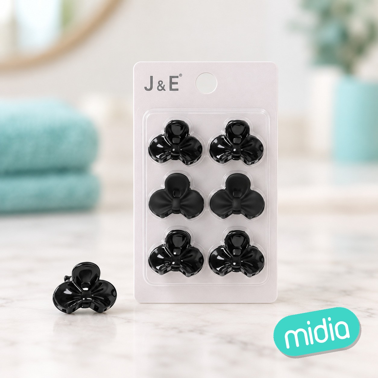 Mini pinza negra pajarita 6pcs 2.5cm