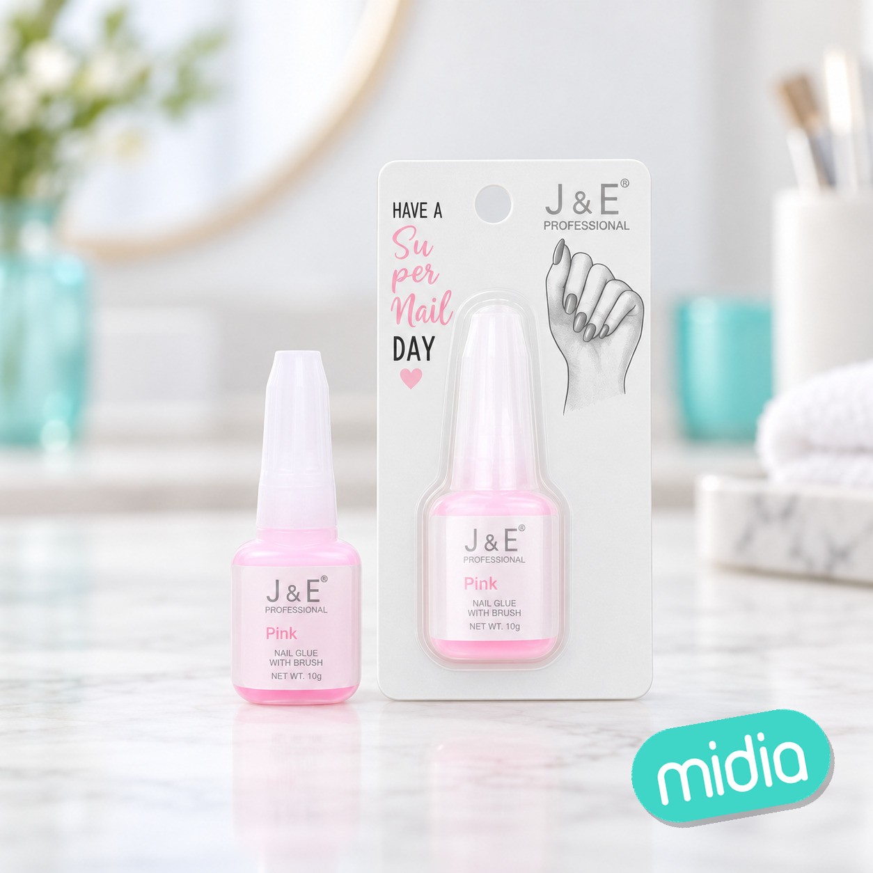 Pegamento de uñas postizas 10g rosa