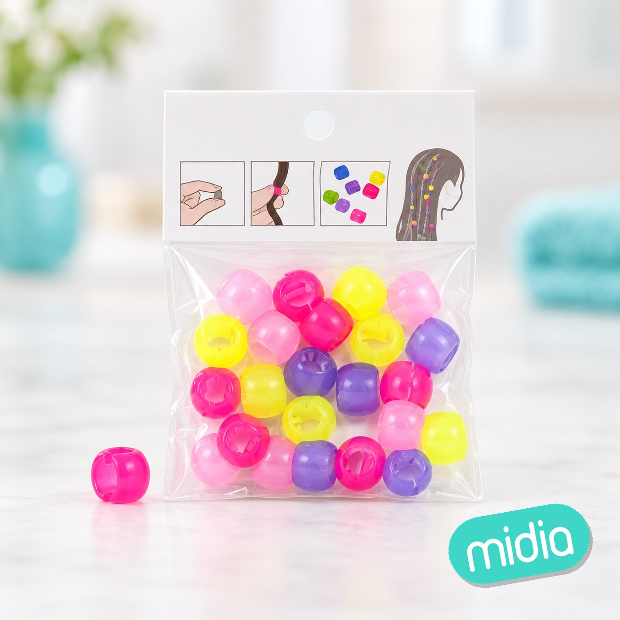 Mini pinza redonda trenzas ±5pcs*11mm