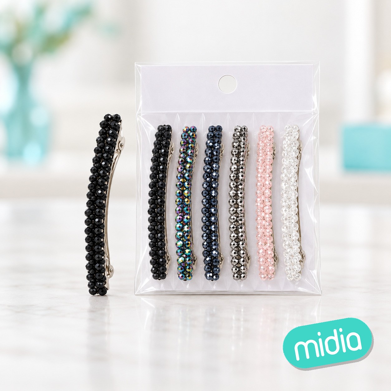 Pinza de pelo de cristales