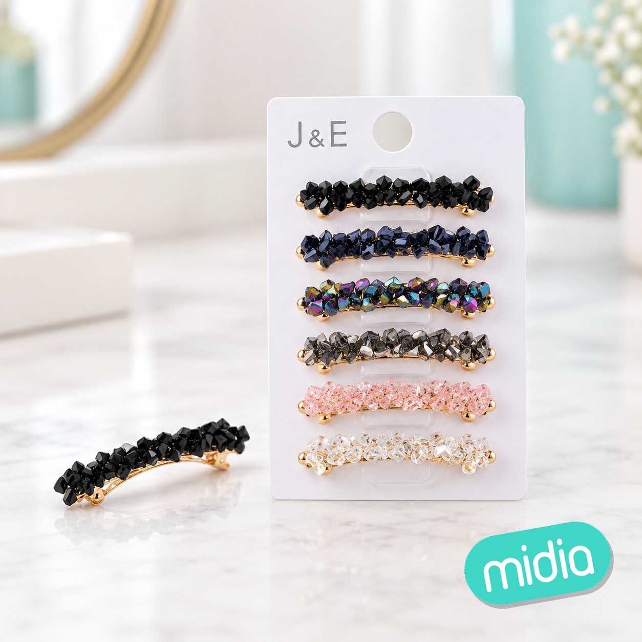 Pinza de pelo de cristales