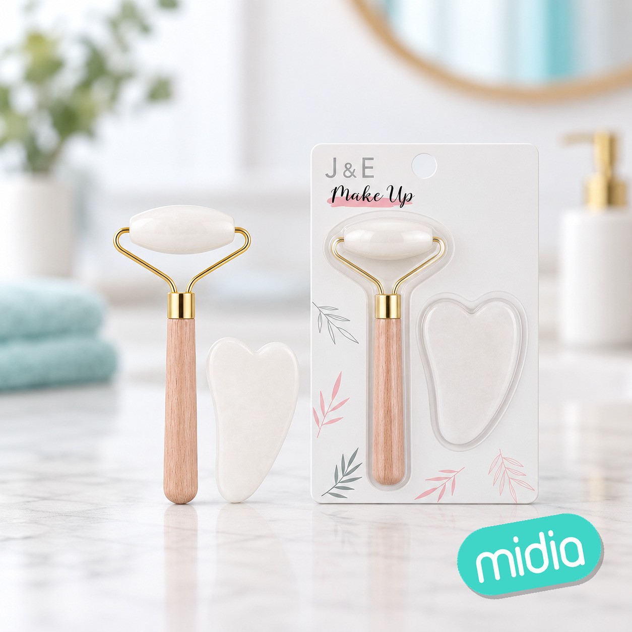 Masajeador de jade con tablero guasha 2pcs