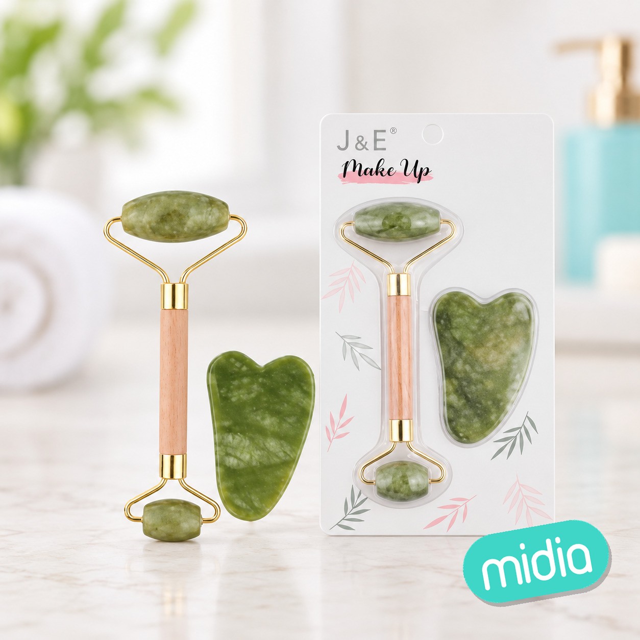 Masajeador de jade con tablero guasha 2pcs