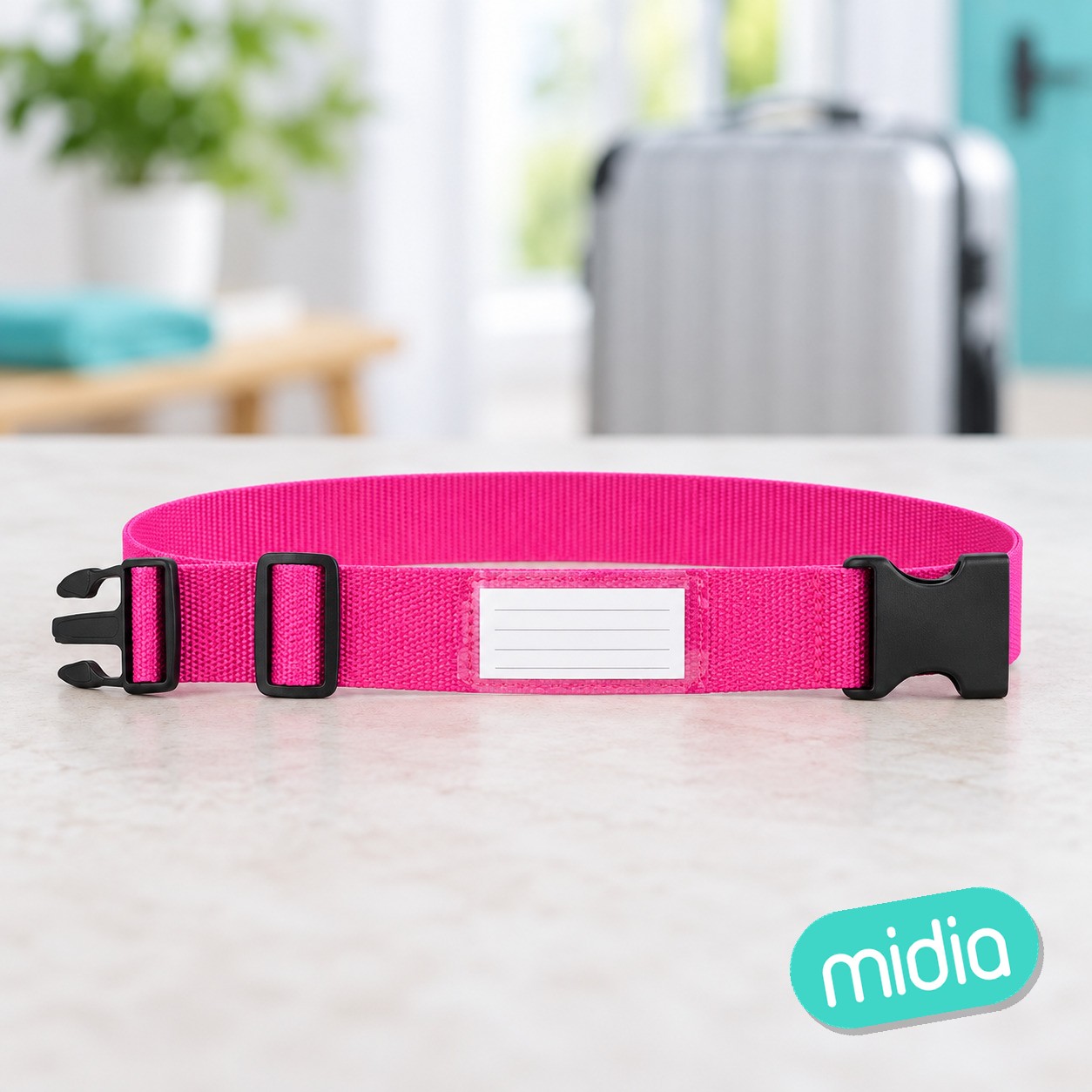 Cinturon de maleta rosa