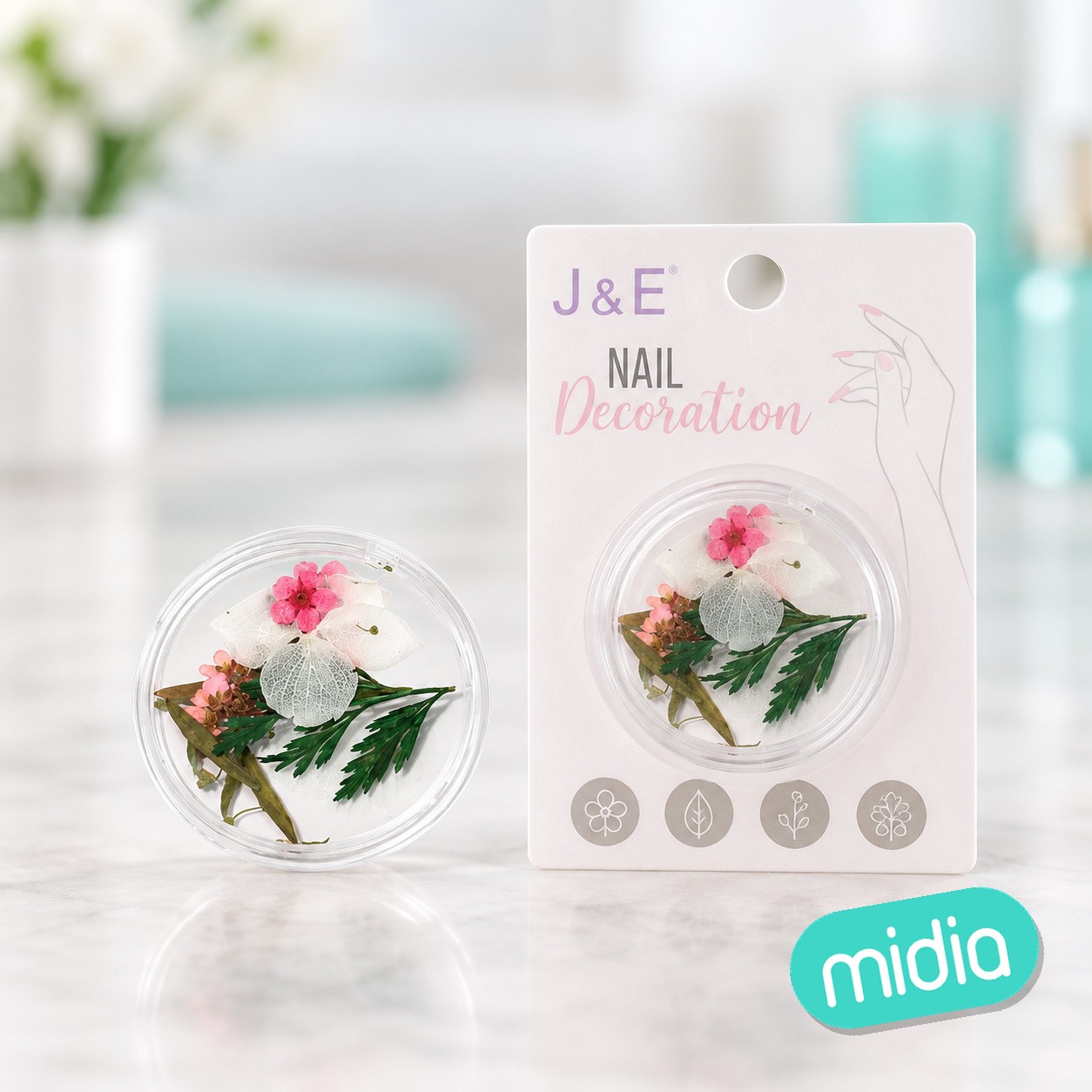 Accesorios para manicuras flores seco