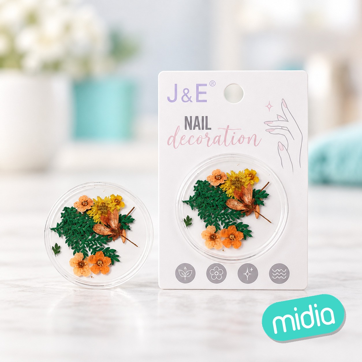Accesorios para manicuras flores seco