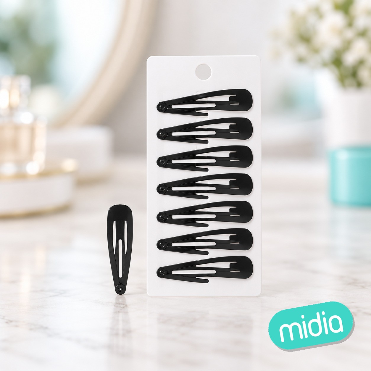 5cm pinzas de pelo negro 10pcs