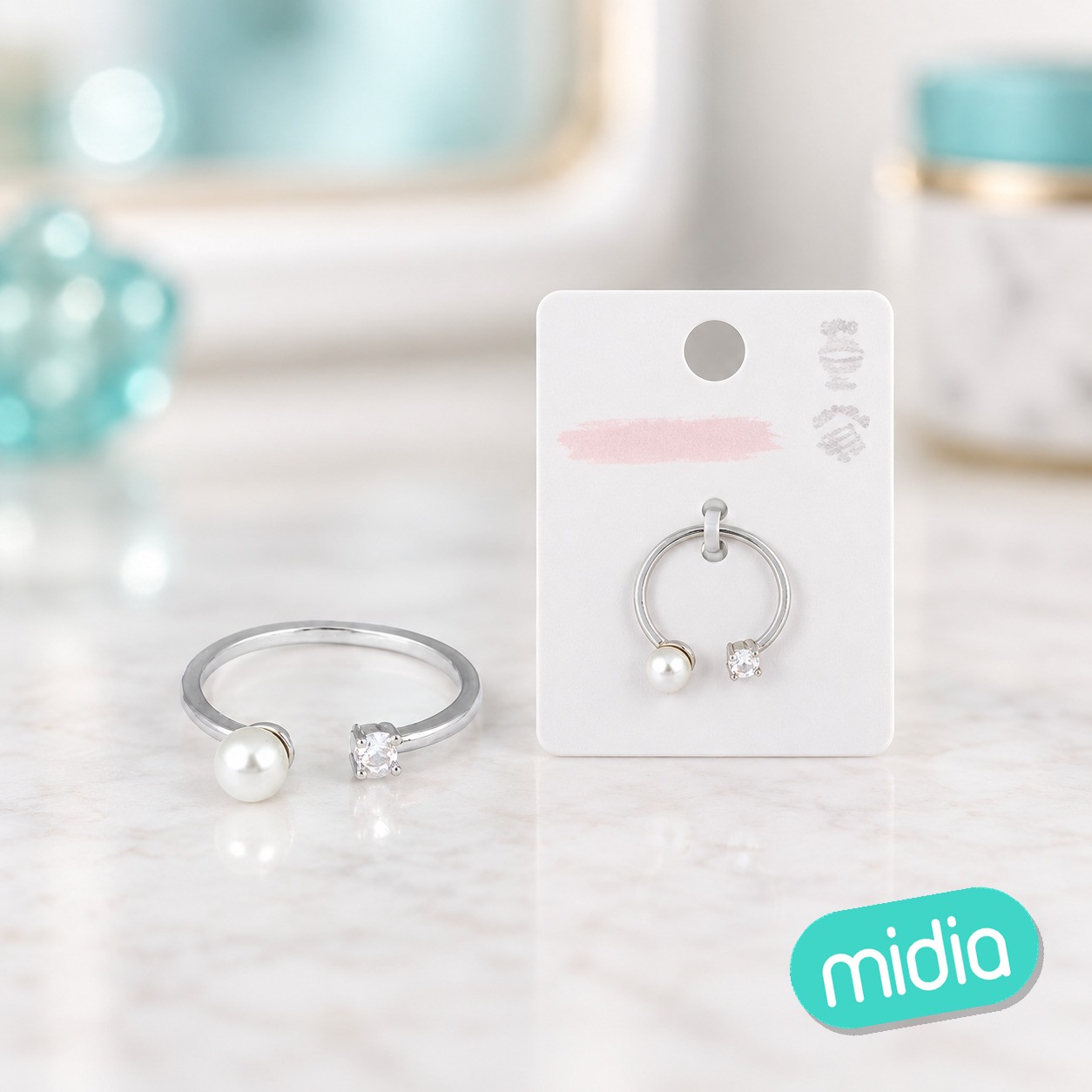 Anillo perlas oro blanco