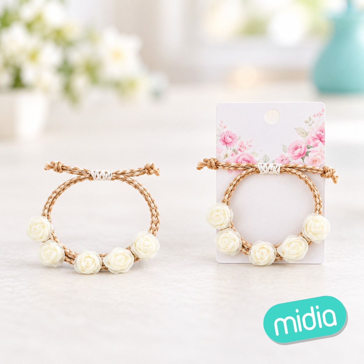 Pulseras de flores colores
