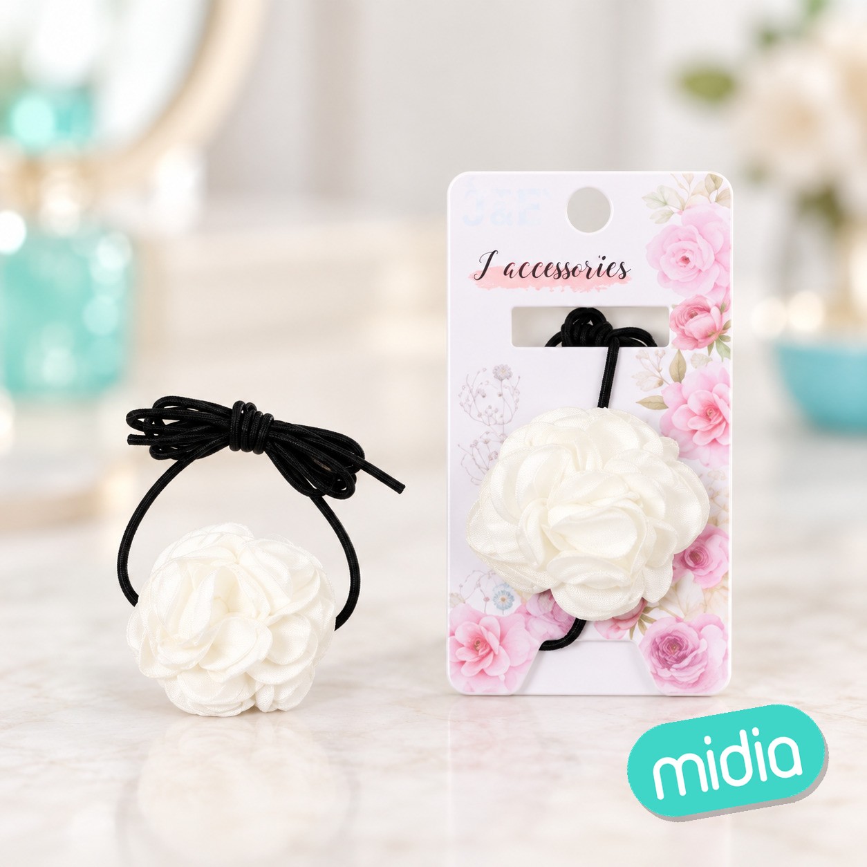Chocker de flor con elastico colores