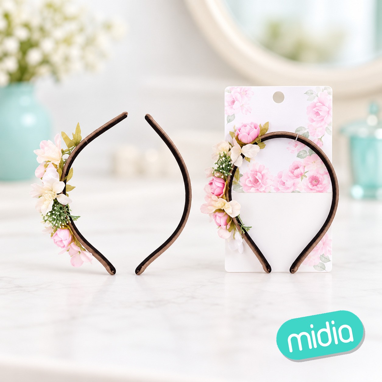 Diadema de flores colores