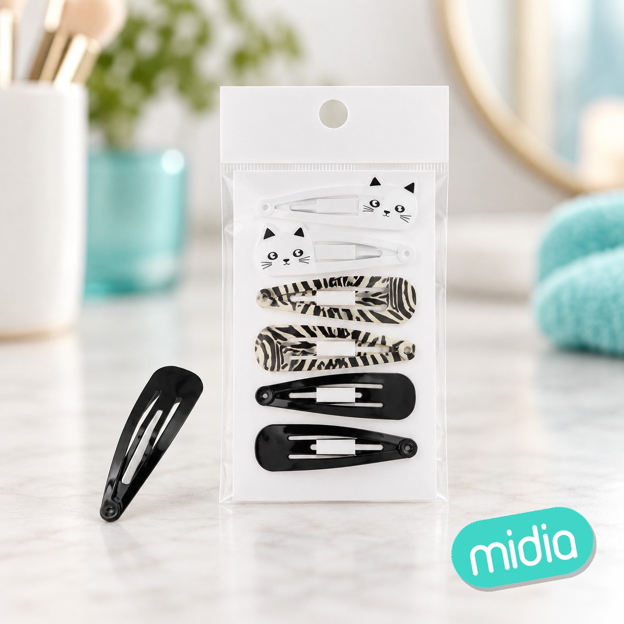 Pinza de pelo zebra 6pcs