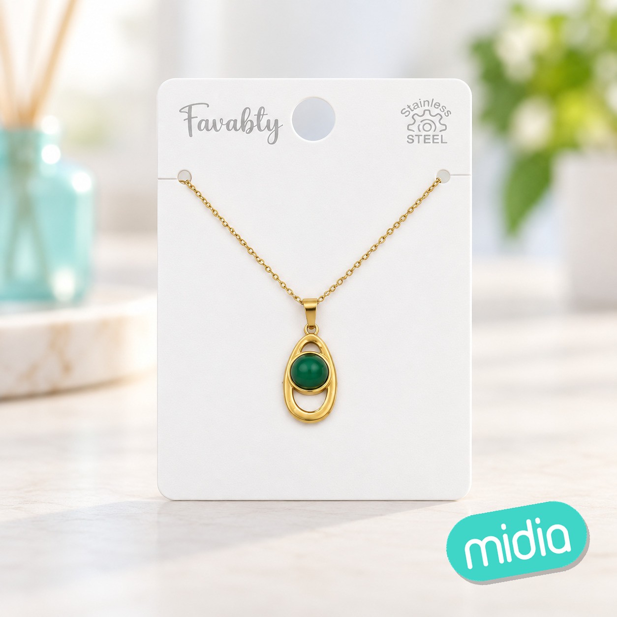 Collar acero oro