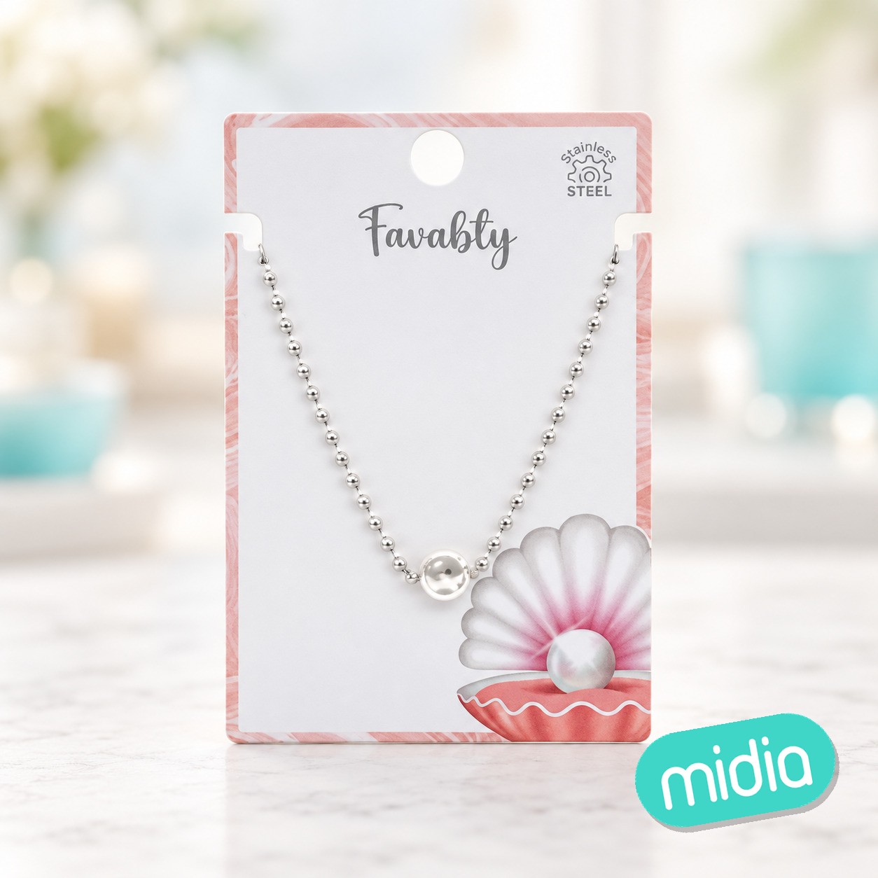 Collar acero plata