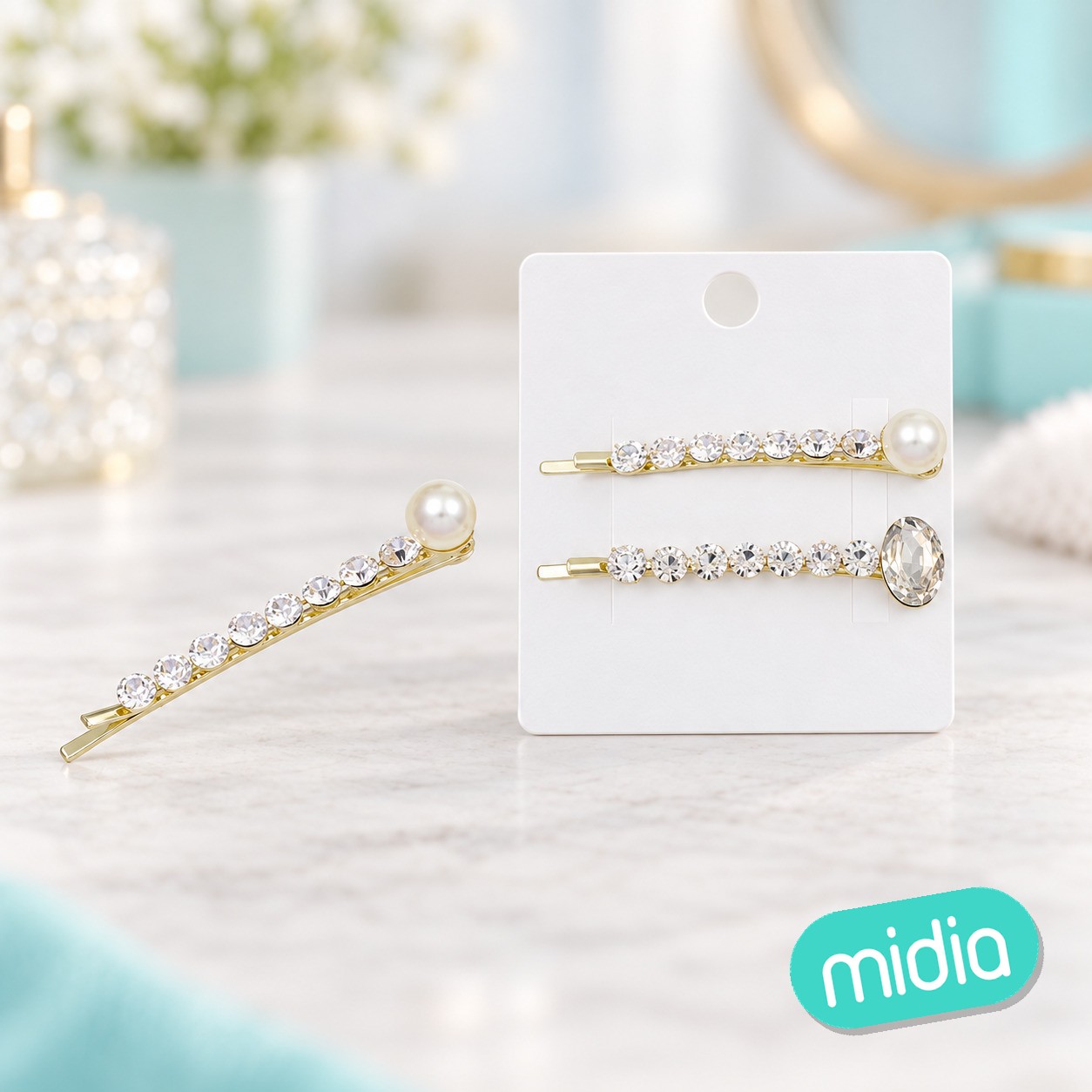 Pinza de pelo con perlas 2pcs