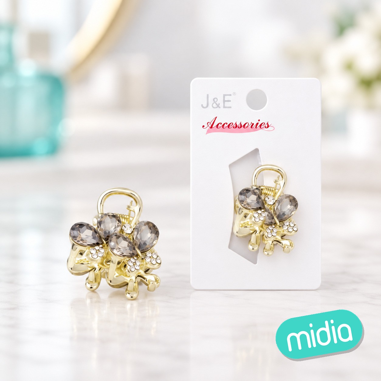 2.5cm mini pinza de pelo con mariposa