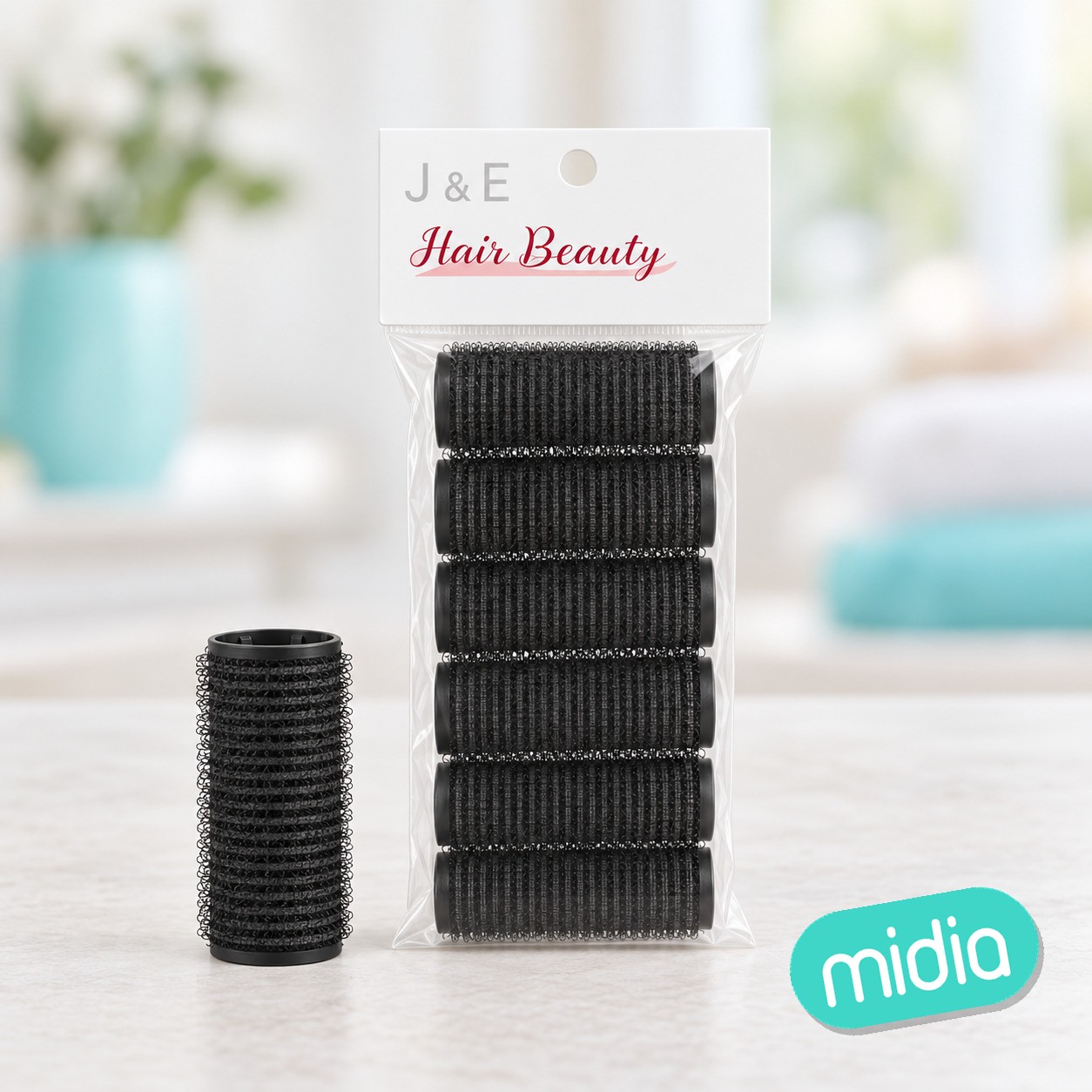 2cm set rulos pelo negro 6pcs