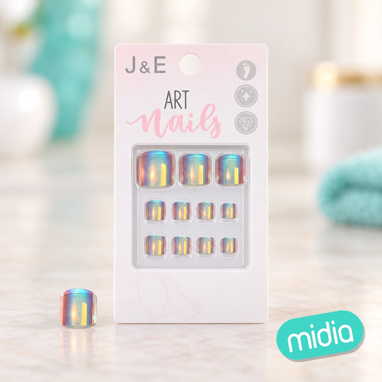 Unas postizas con pegatinas 12pcs