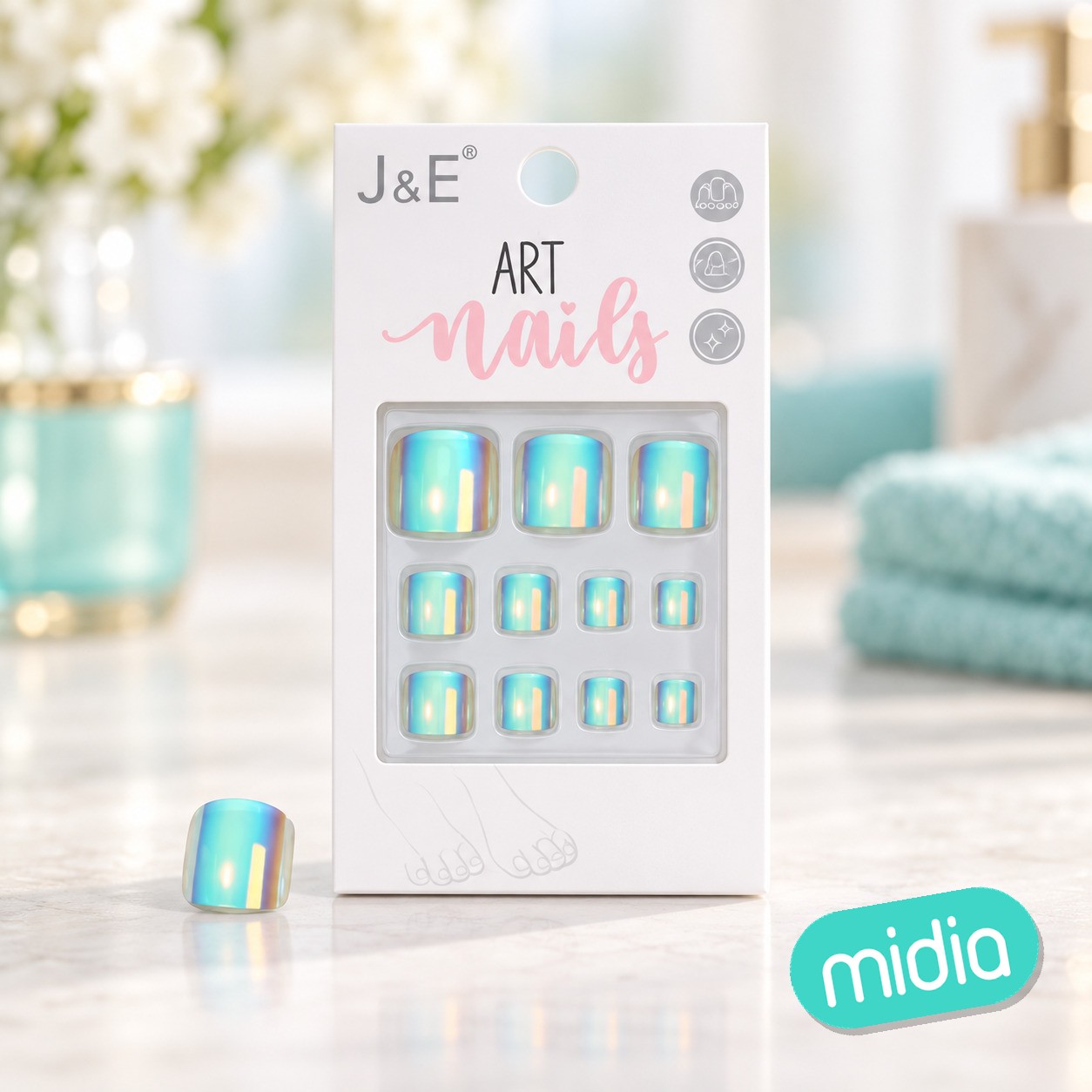 Unas postizas con pegatinas 12pc