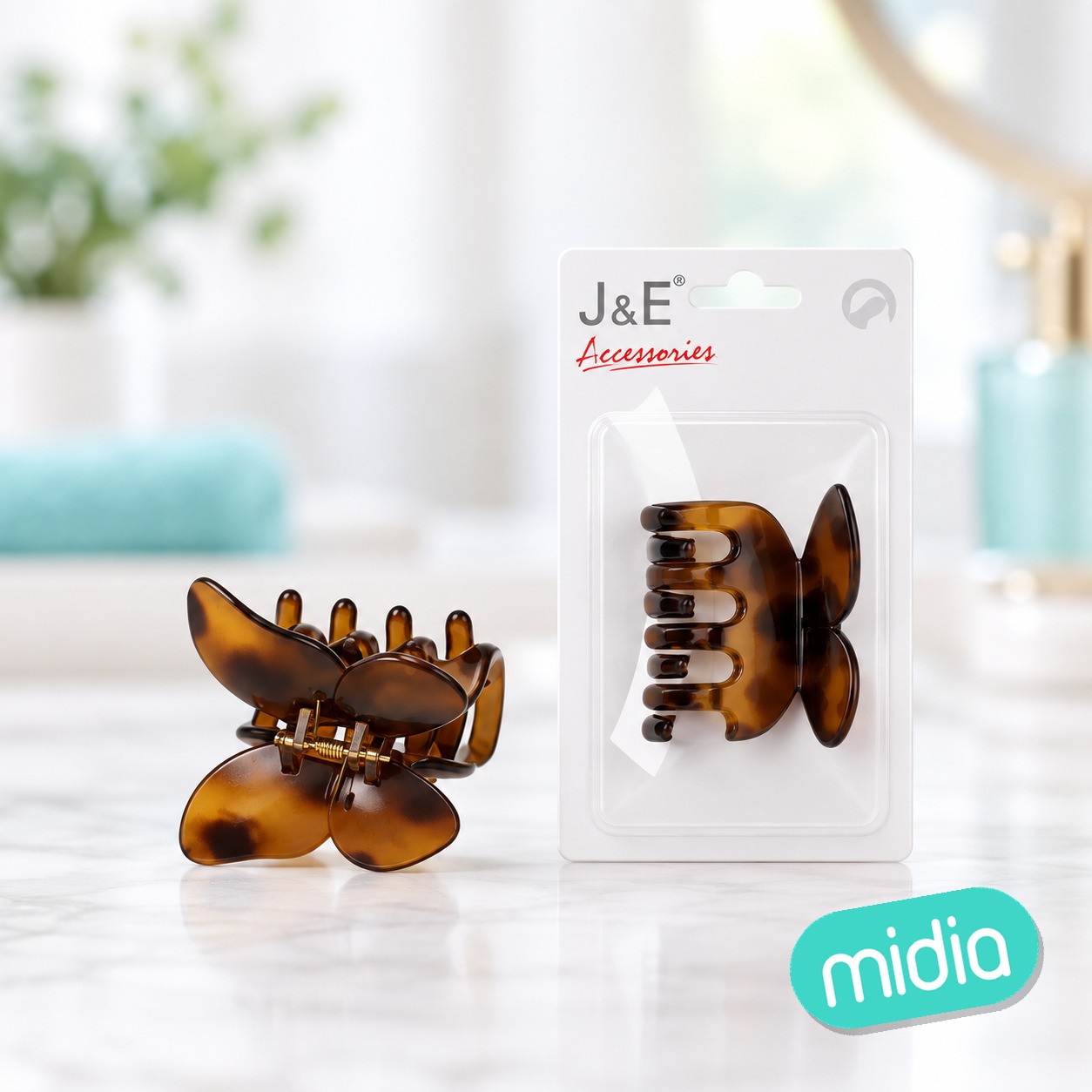 6.5cm pinza de pelo forma mariposa