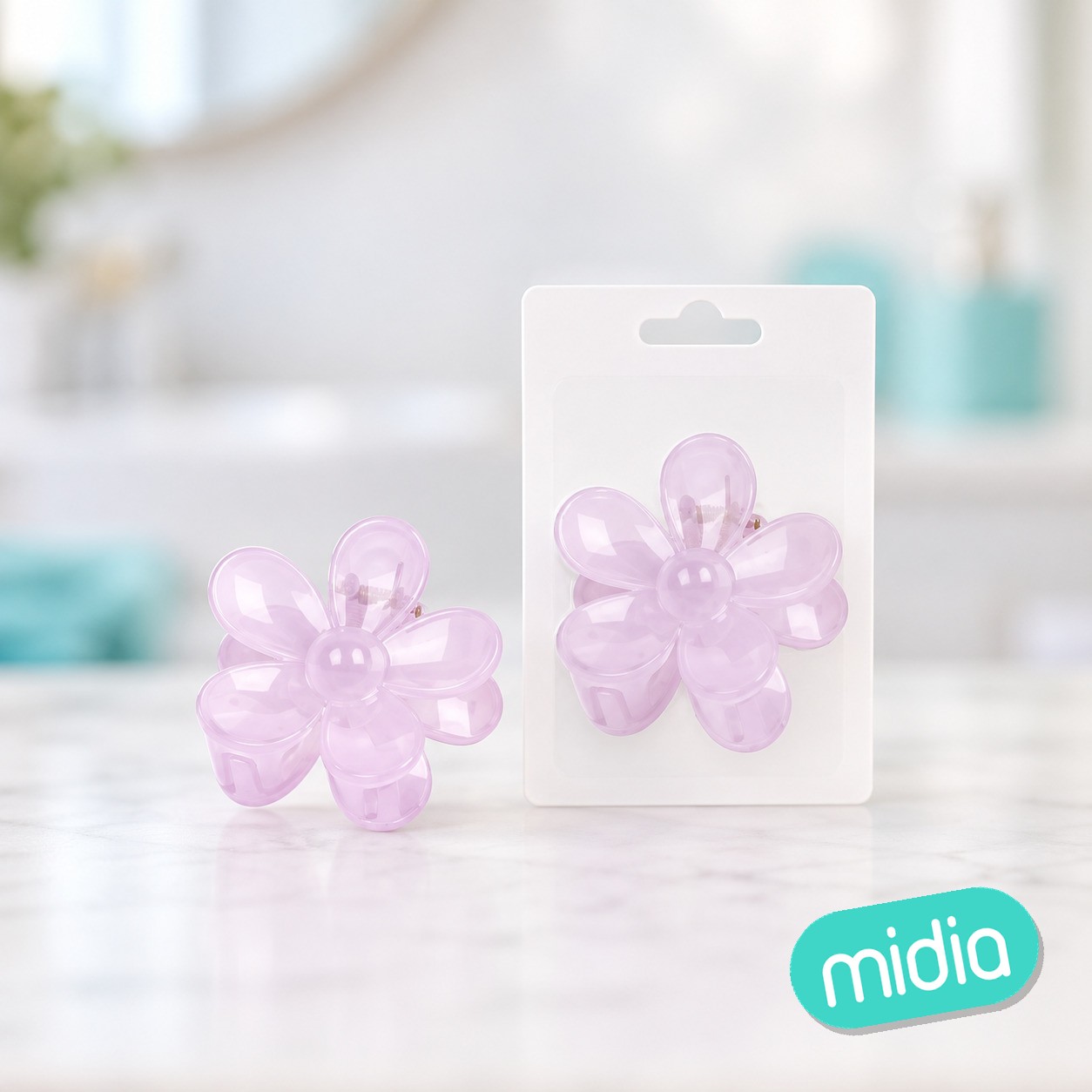 7.5cm pinza de pelo froma flor