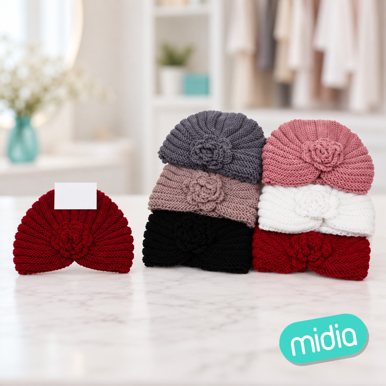 Gorro invierno flores