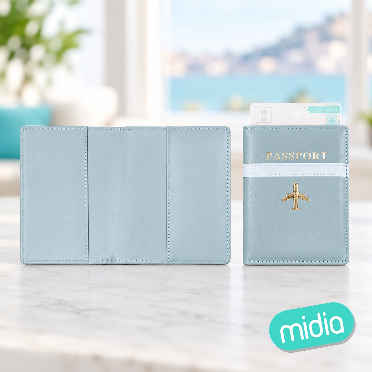 10cm*14.3cm fonda pasaporte azul