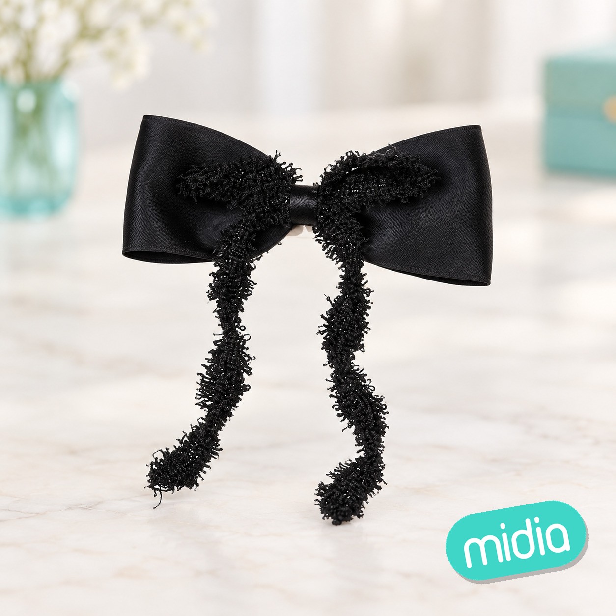 8cm lazos grandes con pinza de pelo