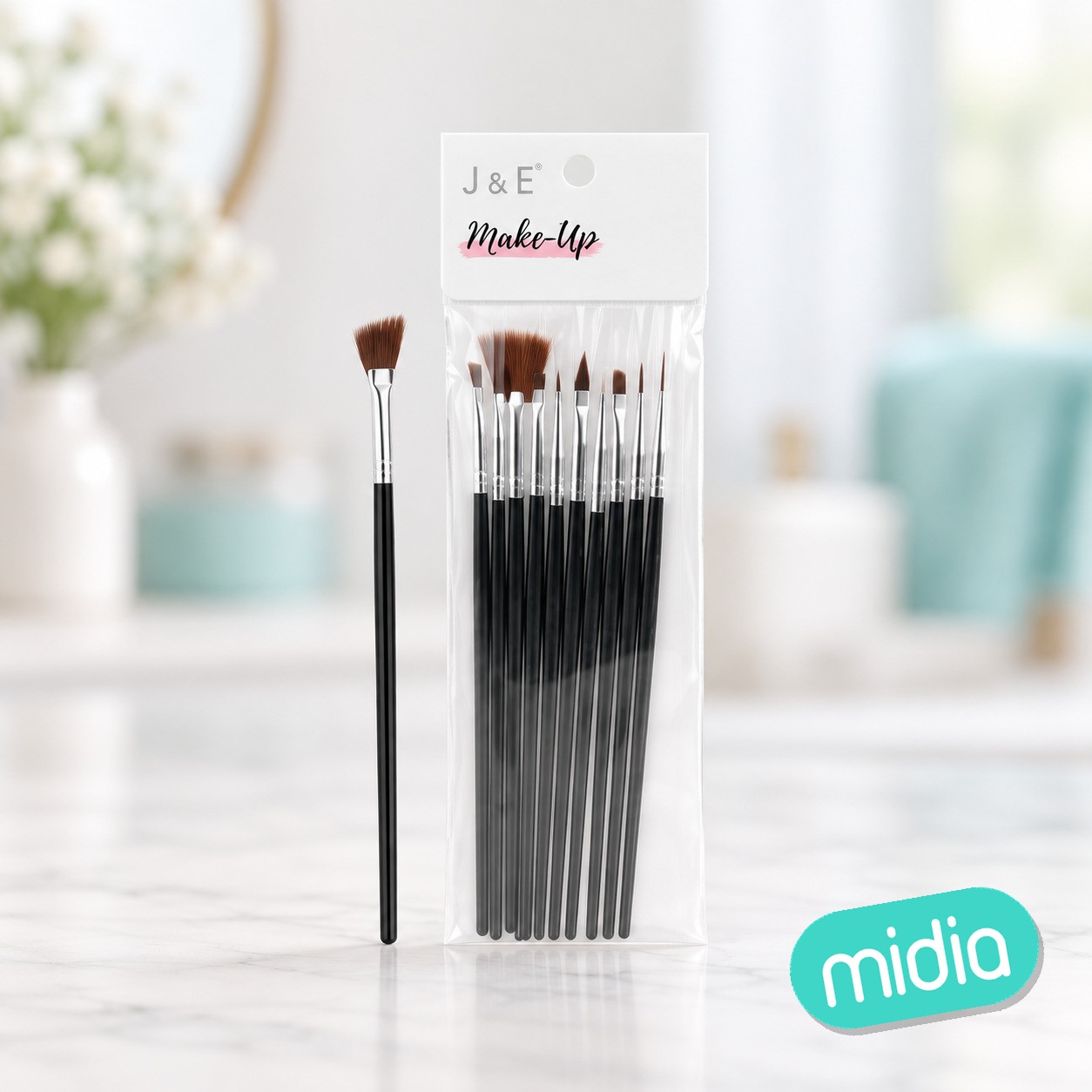 10pcs negro pinceles para arte de unas