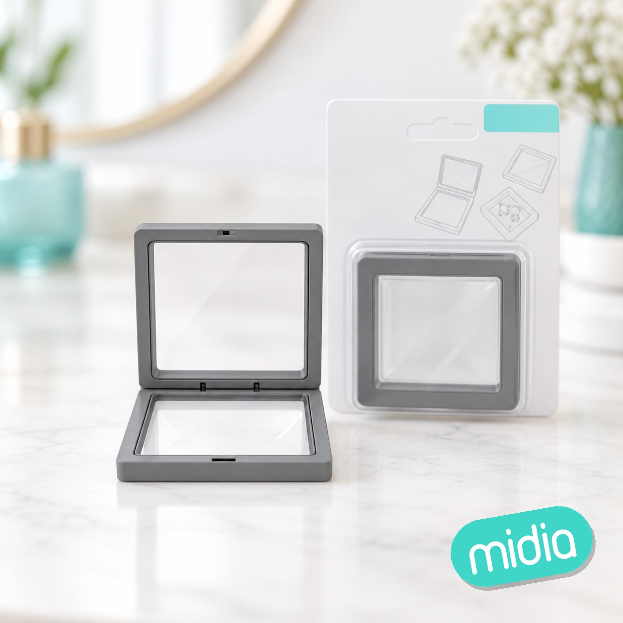 7*7*2cm caja flotantes de joyas