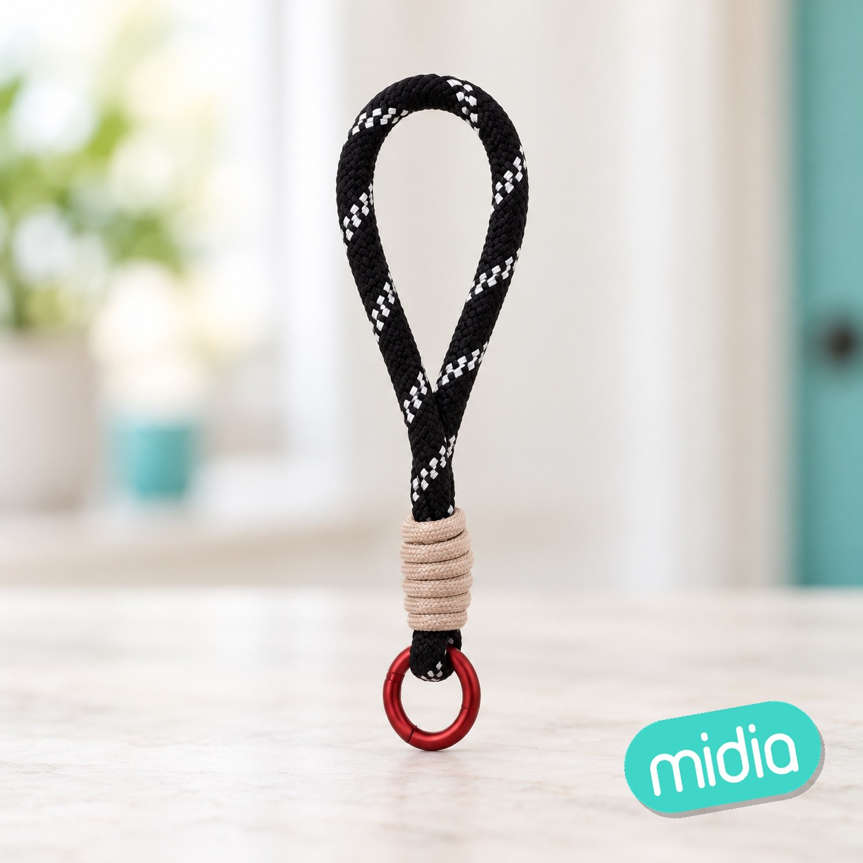 7*140mm paracord llavero negro