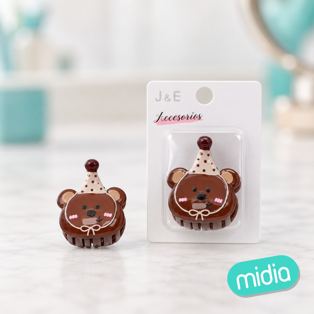 6cm pinza de pelo oso