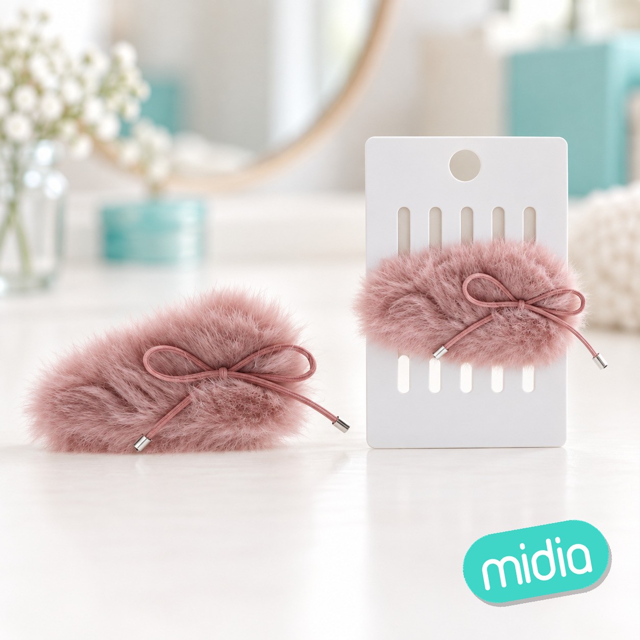 8cm pinza de pelo color invierno