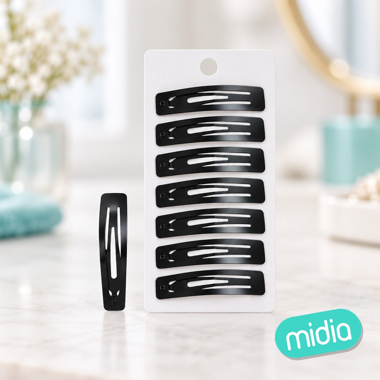 8pcs 5.8cm pinza de pelo negro
