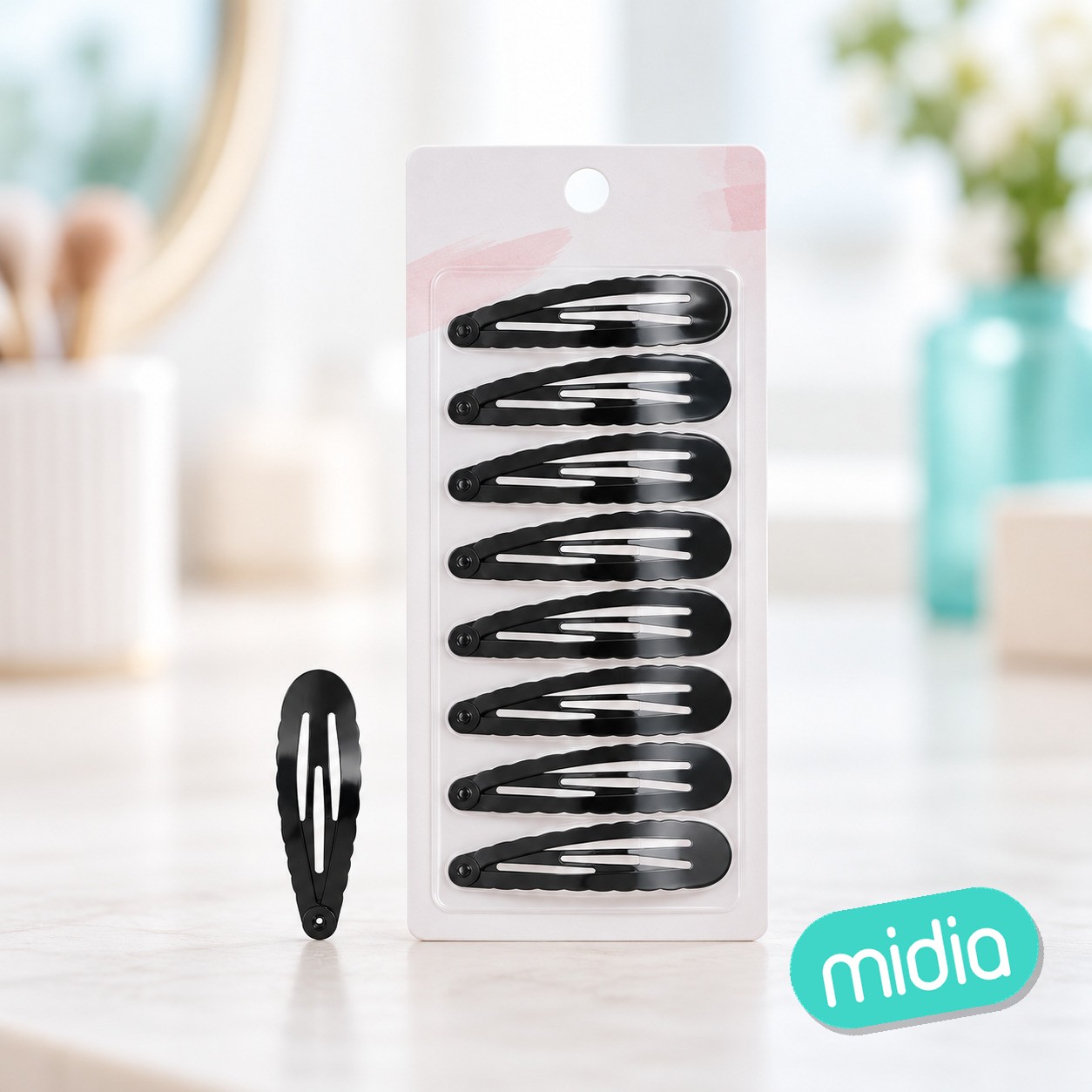 10pcs 4.8cm pinza de pelo negro