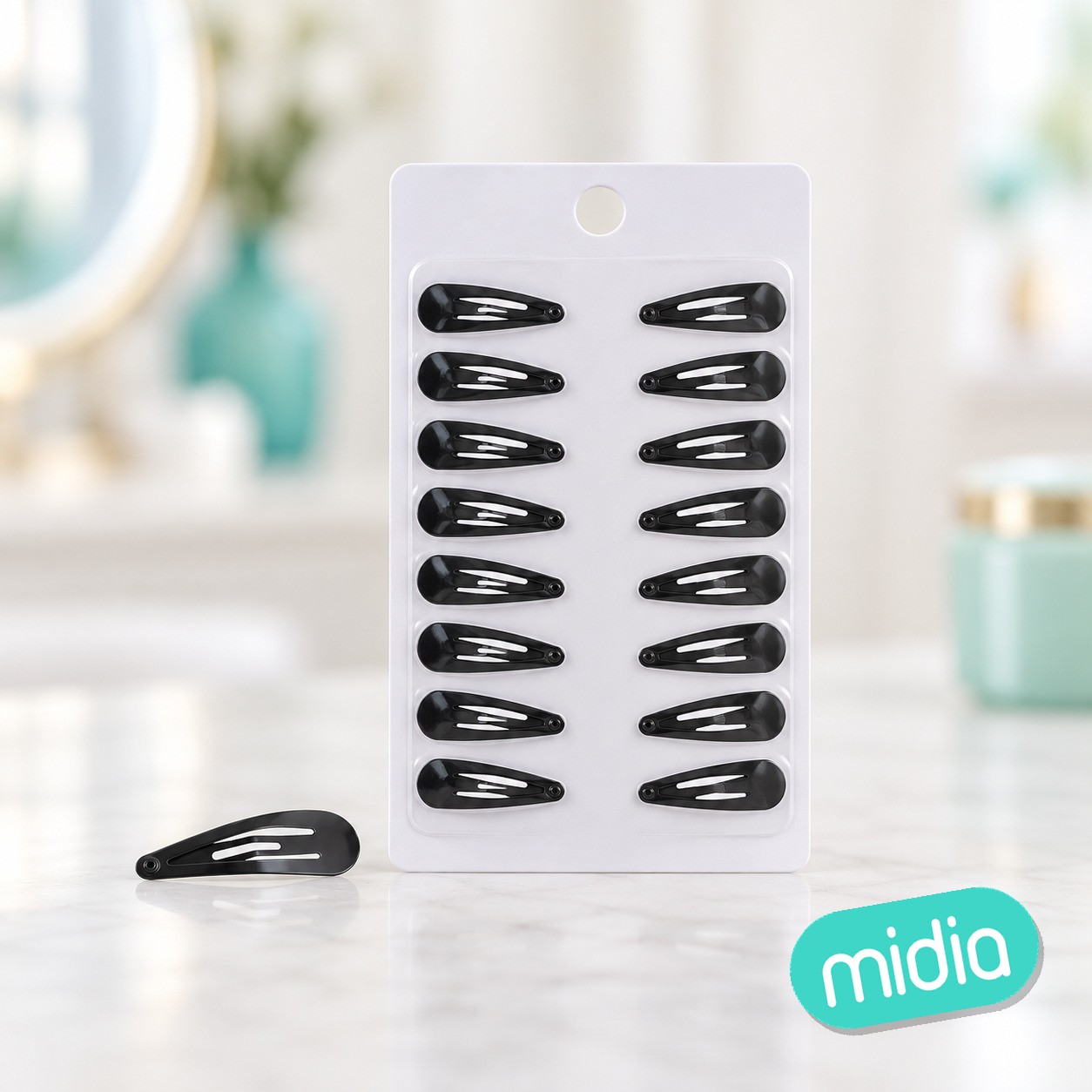 16pcs 3.1cm pinza de pelo negro