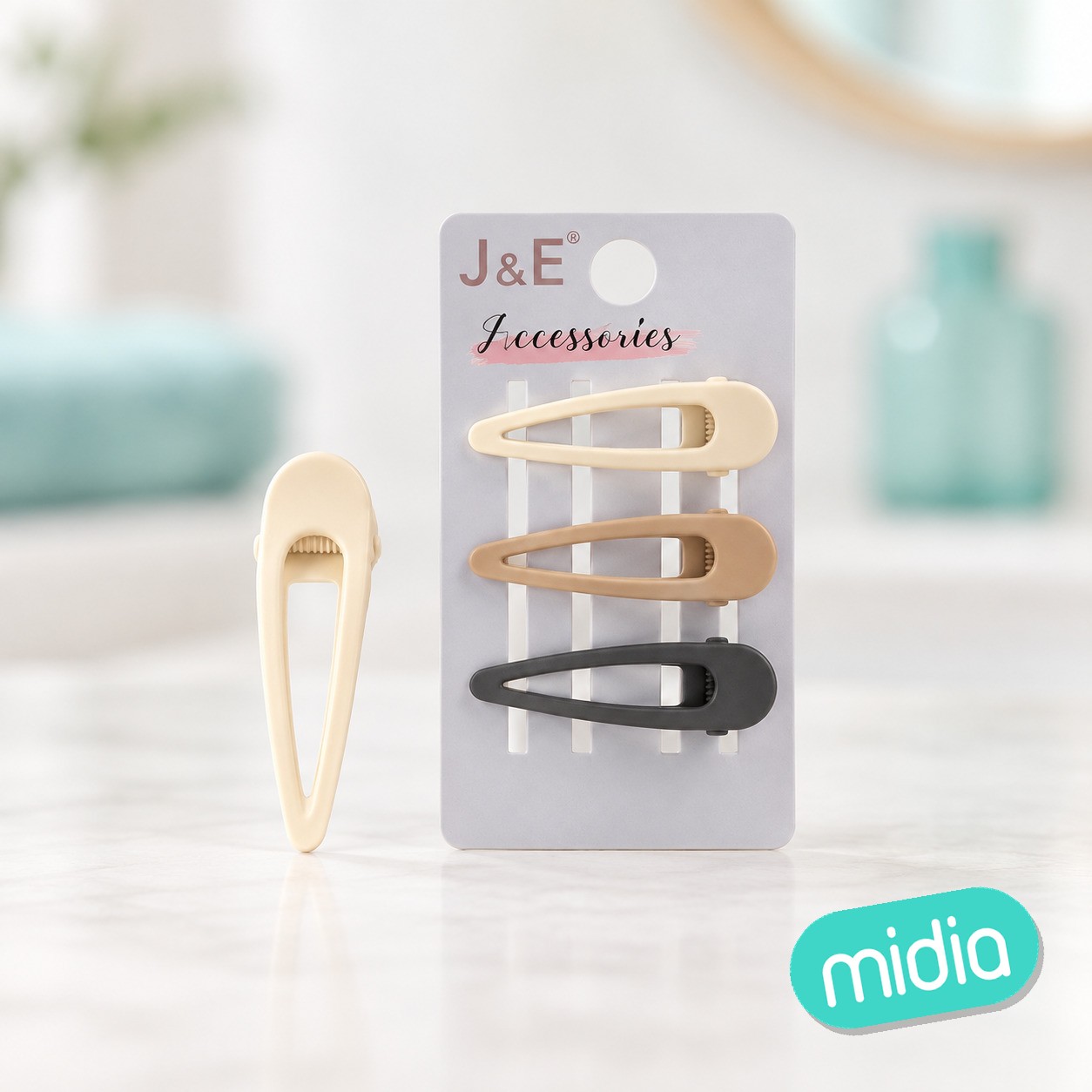 3pcs 5.5cm pinza de pelo color