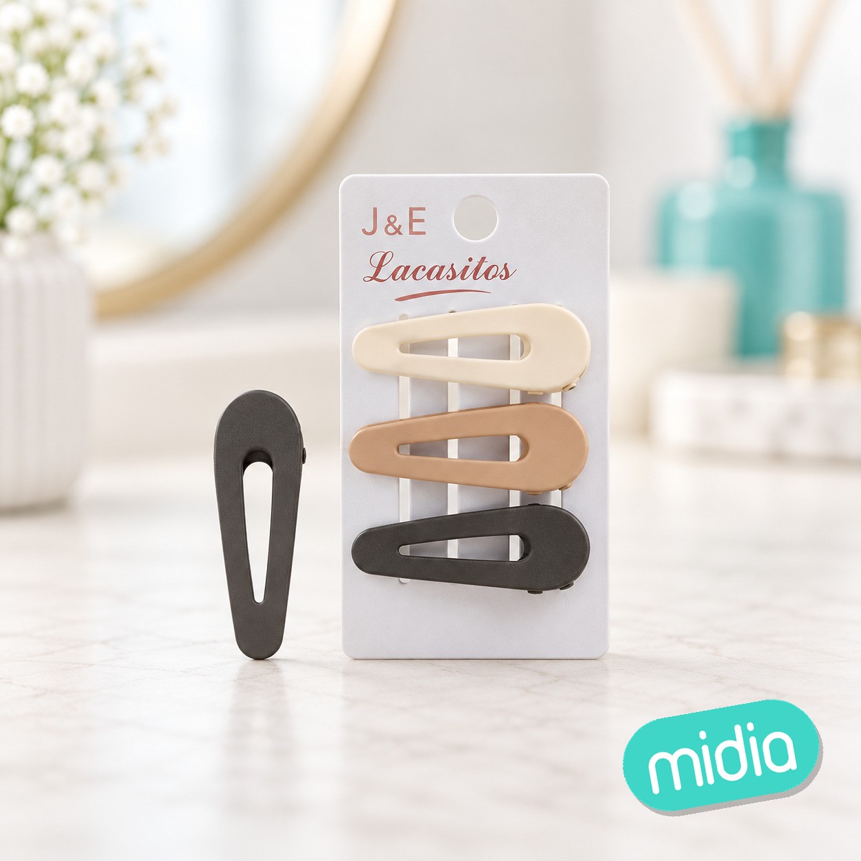 3pcs 6cm pinza de pelo color