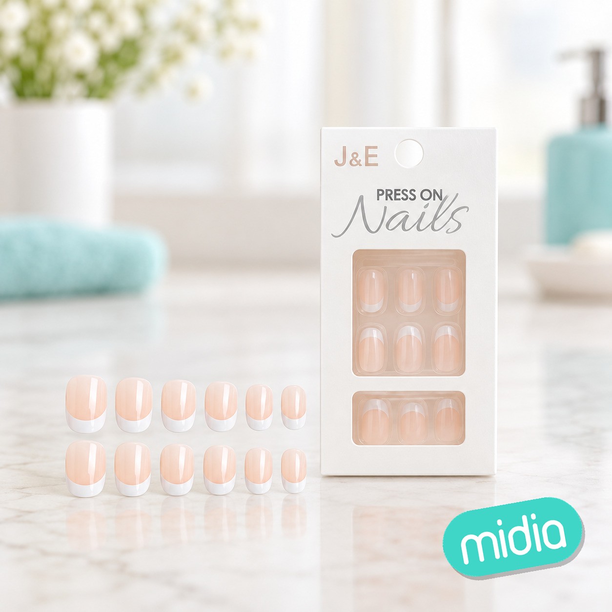 Unas postizas frances cortas rosa natural 12