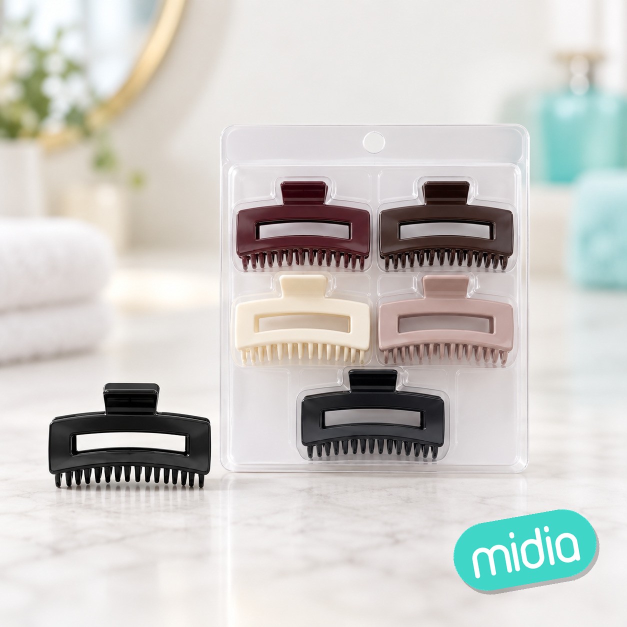 Pinza de pelo con peine 12.5cm