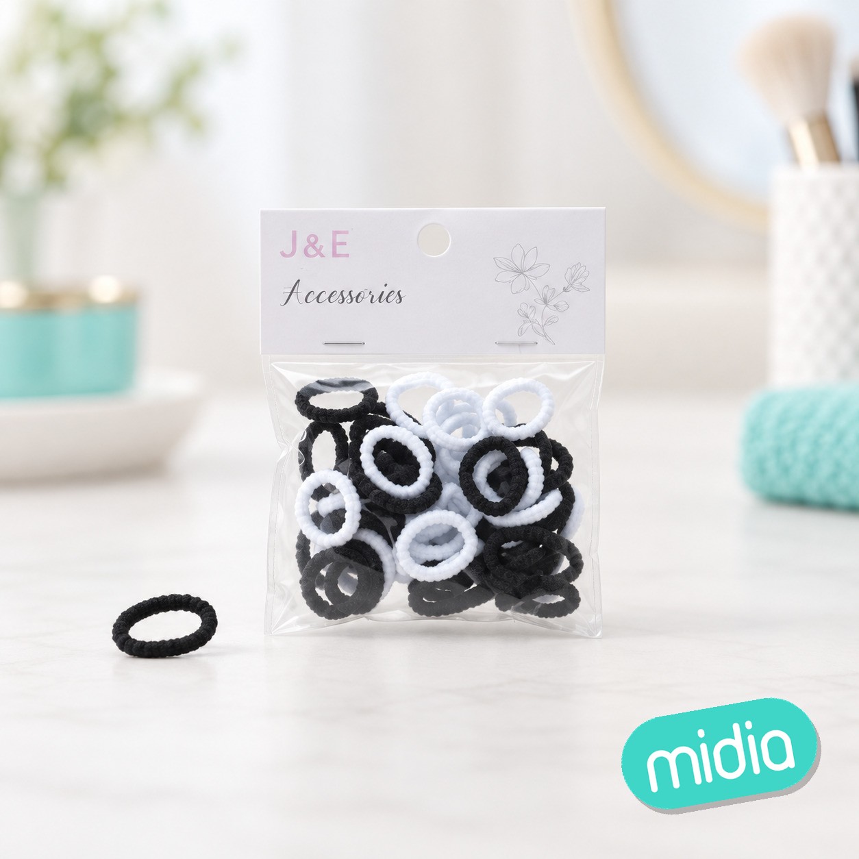±2.3cm coletro negro blanco 40pcs