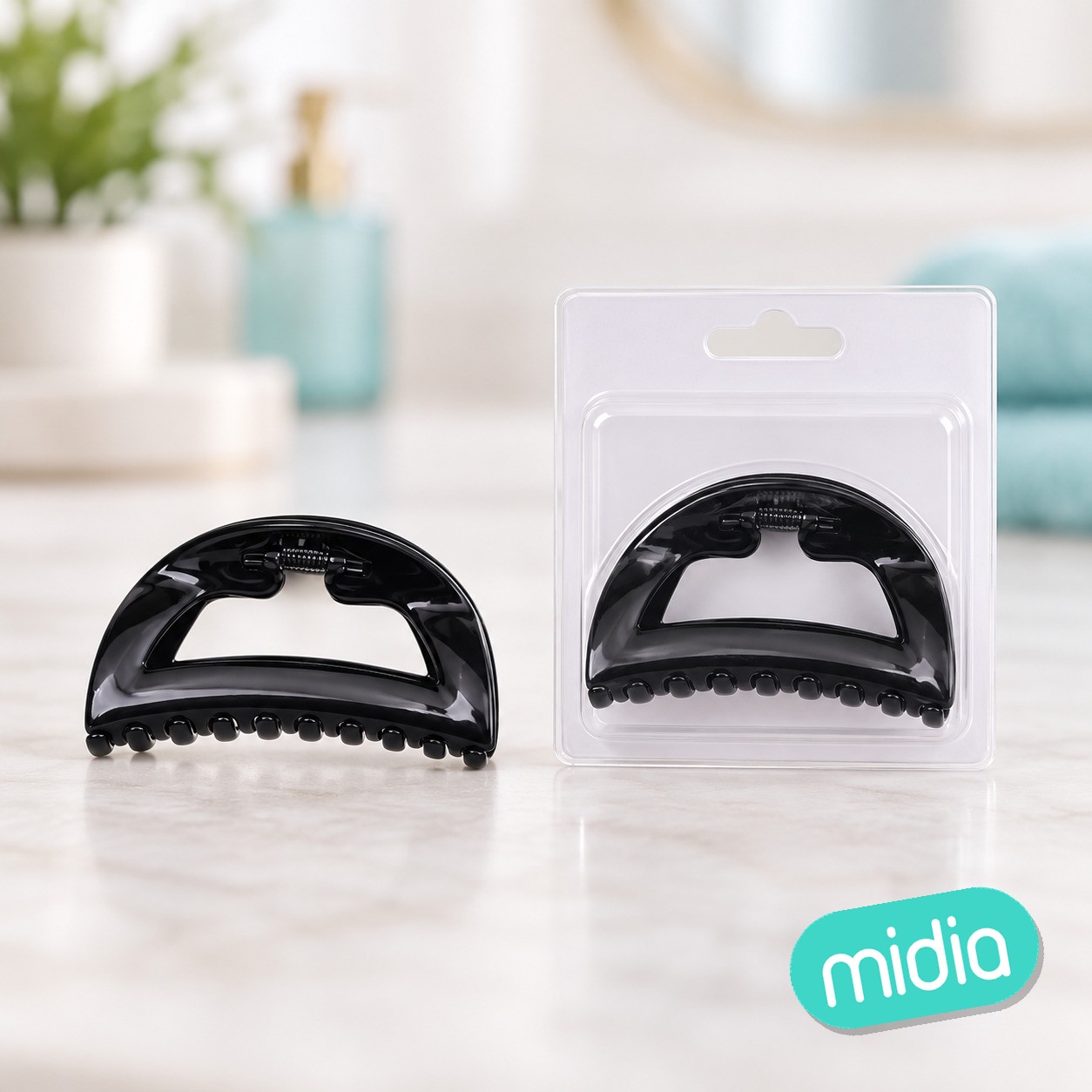 6cm pinza de pelo negro