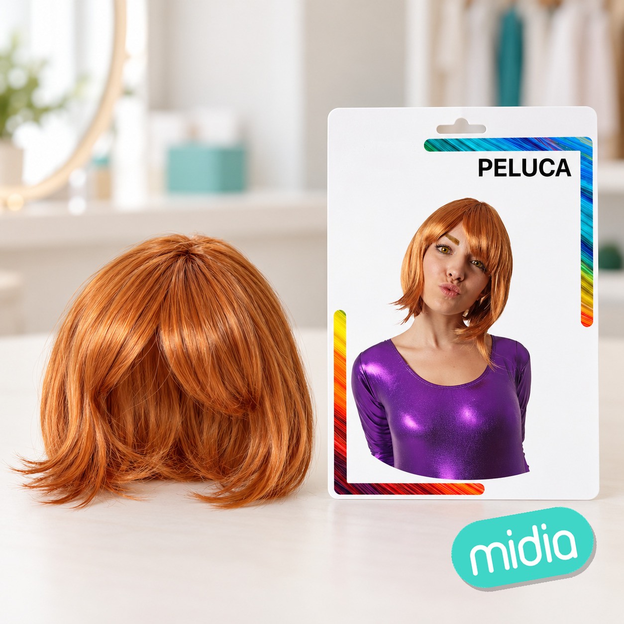 135 peluca largo corto