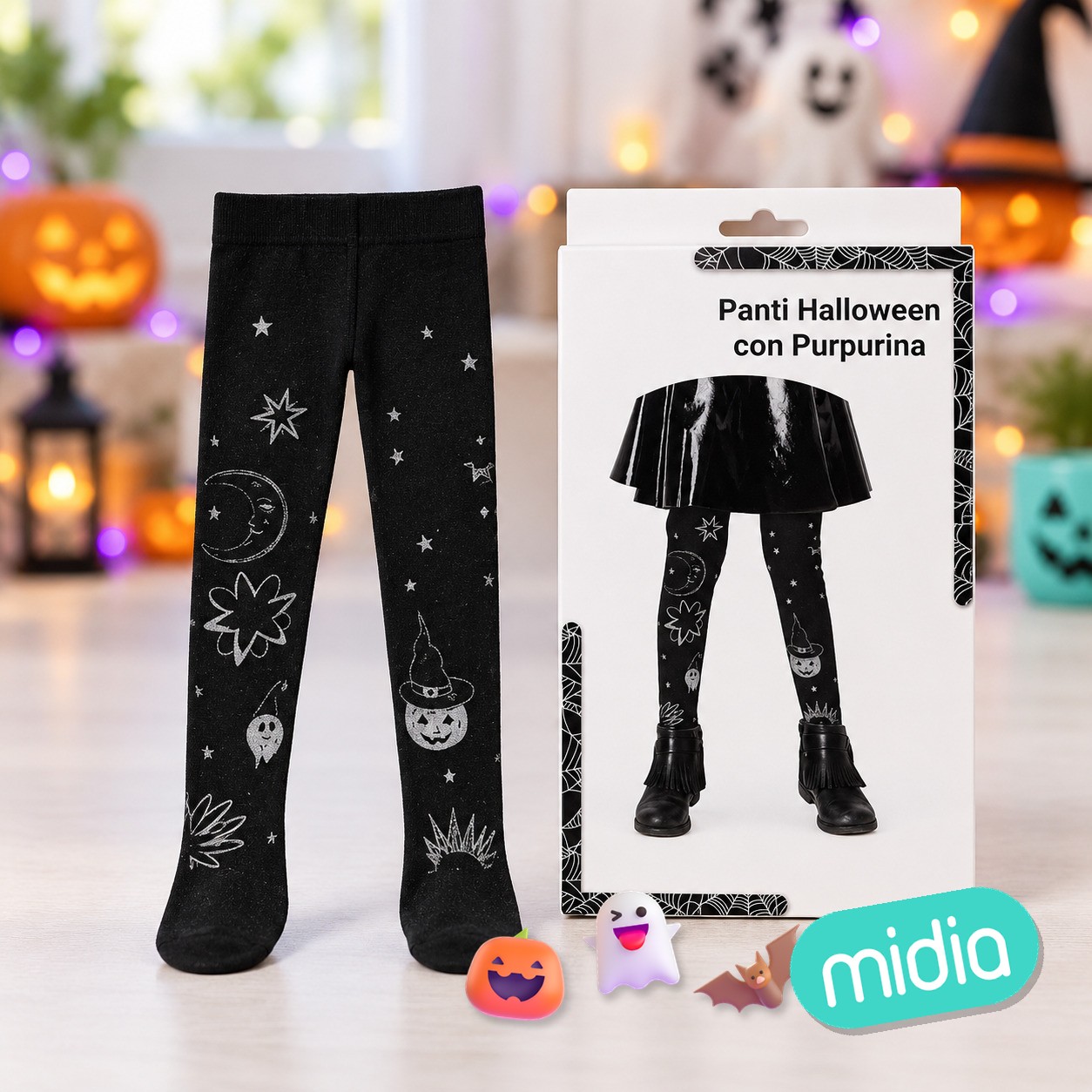 Panty halloween con purpurina 1}% vivémin