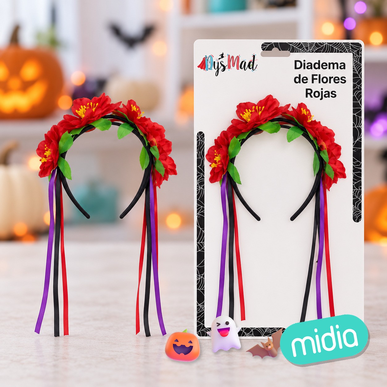 Diademaflor halloween rojo 4+