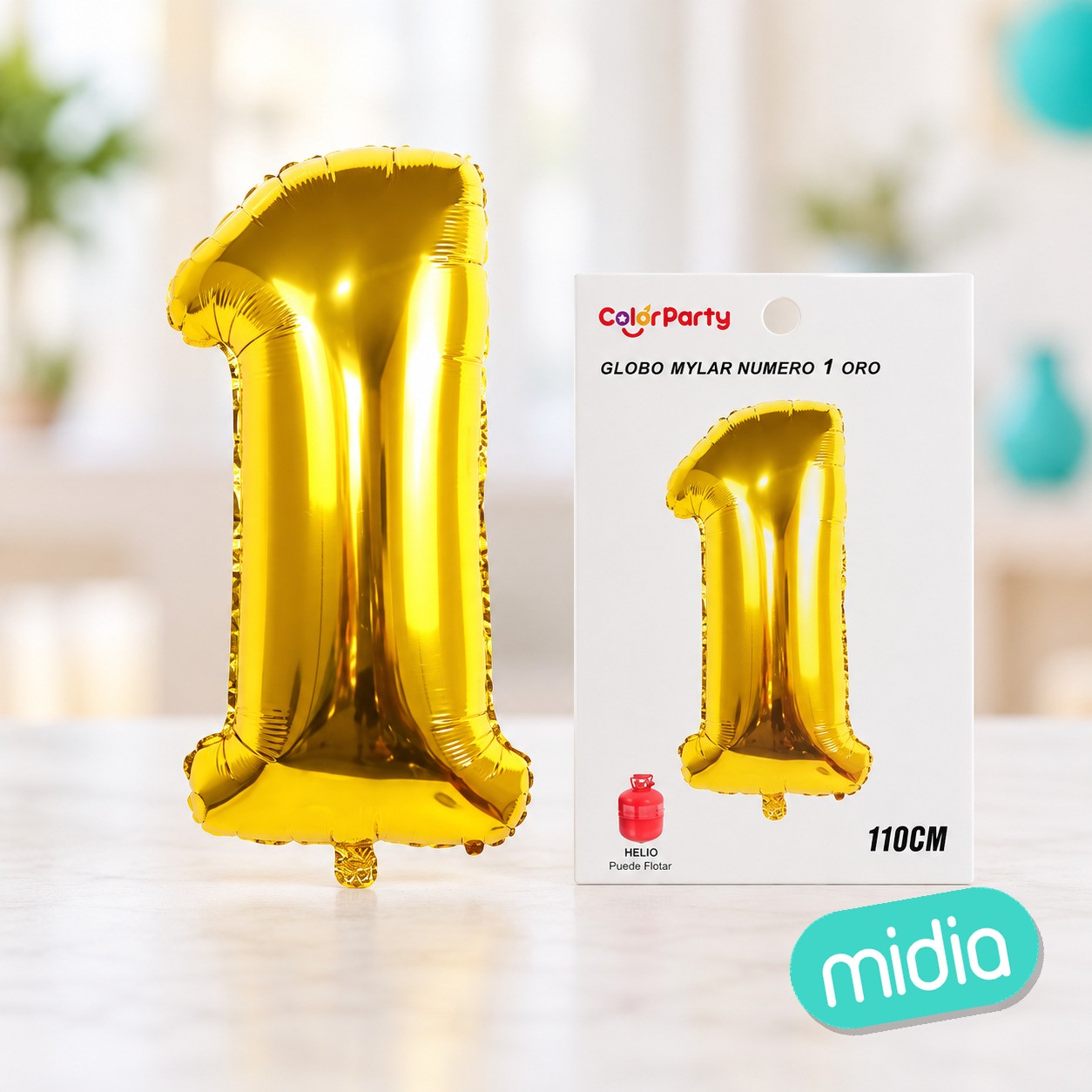 Globo mylar oro numero 1 110cm