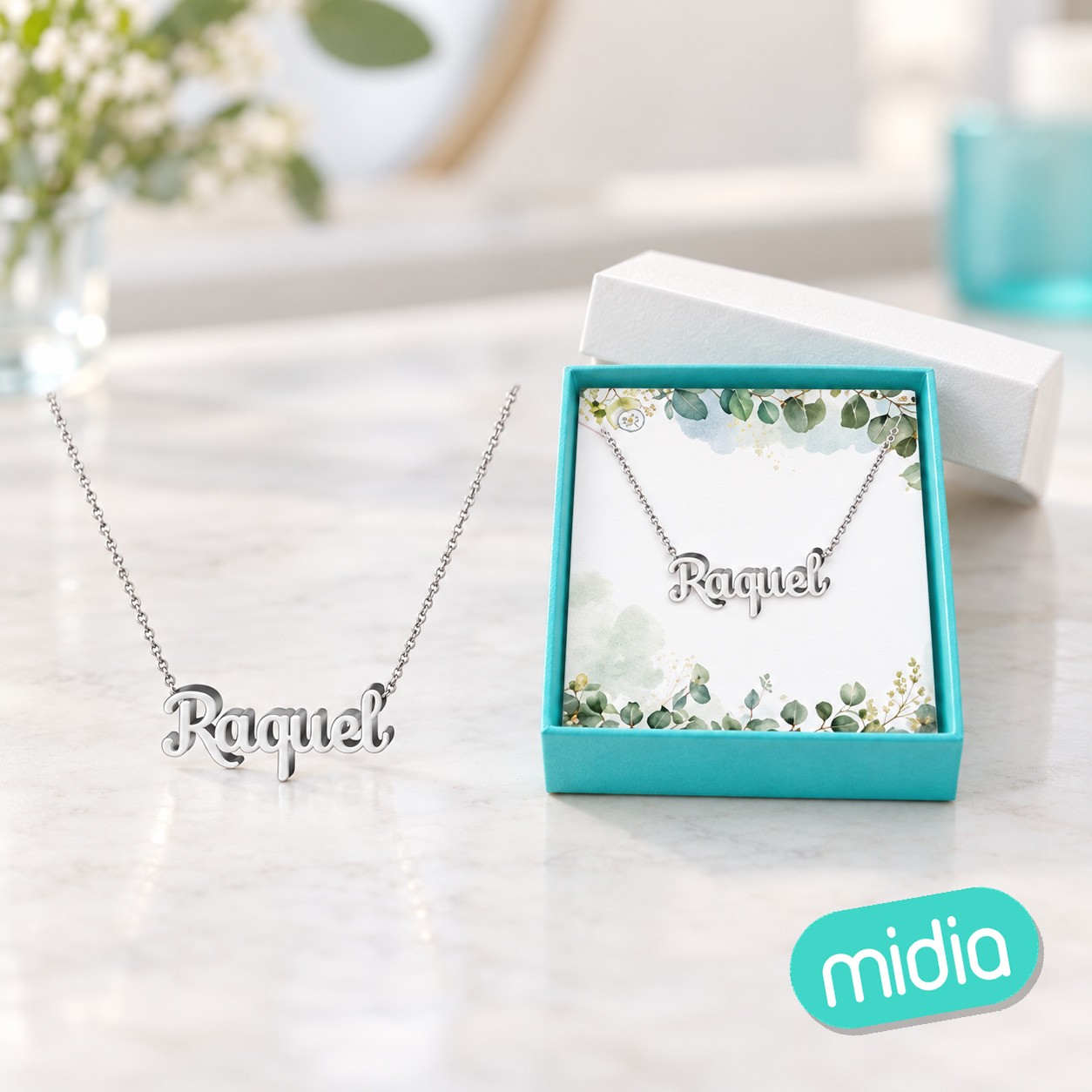 Collar raquel acero color plateado pcs